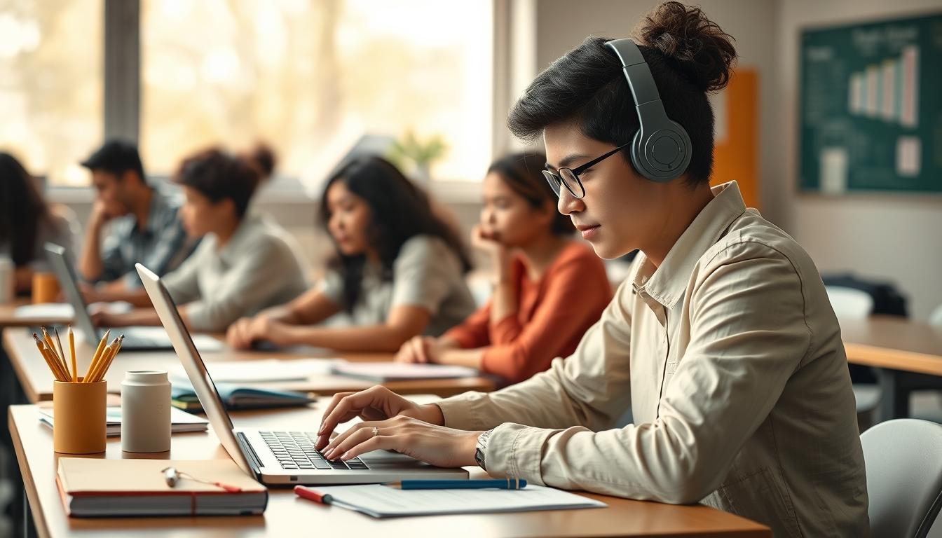 Student developing practical and academic skills